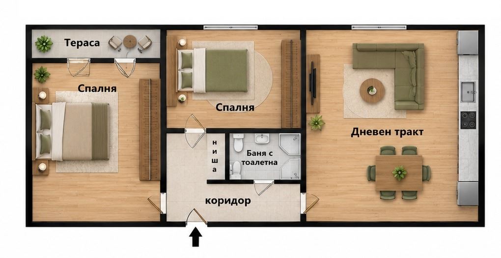 3-стаен - Варна, Цветен - 0
