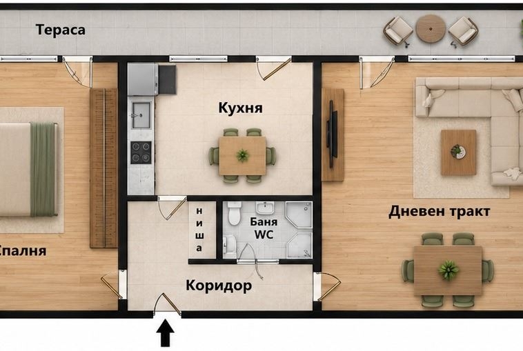 3-стаен - Варна, Цветен - 0