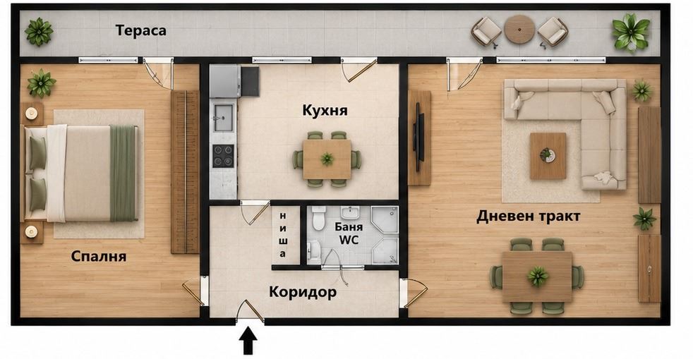 3-стаен - Варна, Цветен - 0